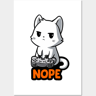 Cat playing games Posters and Art